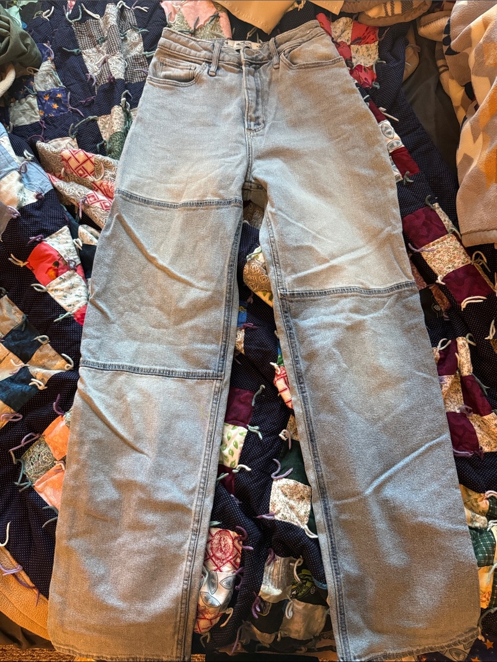 Hollister Gray Wide-Leg Panel Jeans